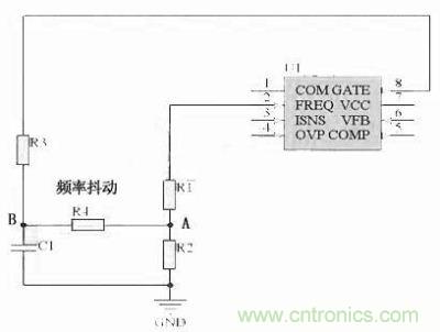 對于采用單顆鏡像電阻設定頻率，比如IR1150