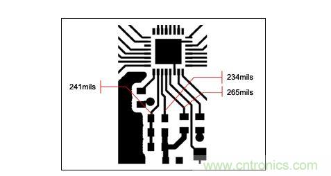 一個緊湊的PCB布局，寄生效應會對電路產生影響。