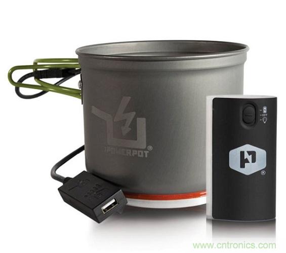 圖6:Powerpot設(shè)備利用熱源發(fā)電,使用者能一邊烹煮食物一邊為移動設(shè)備充電。